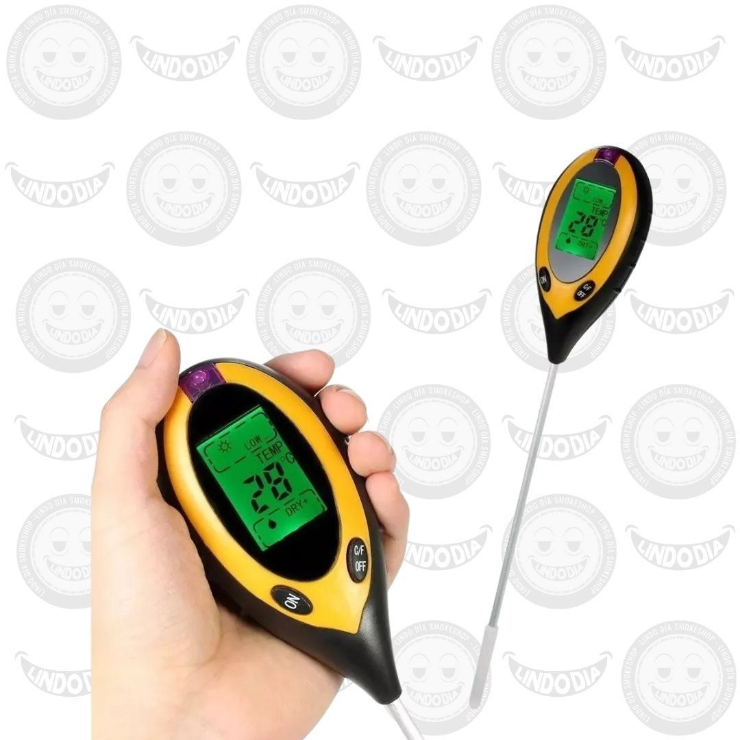 Medidor Digital 4 en 1 | Temperatura, Humedad, Luz y Suelo