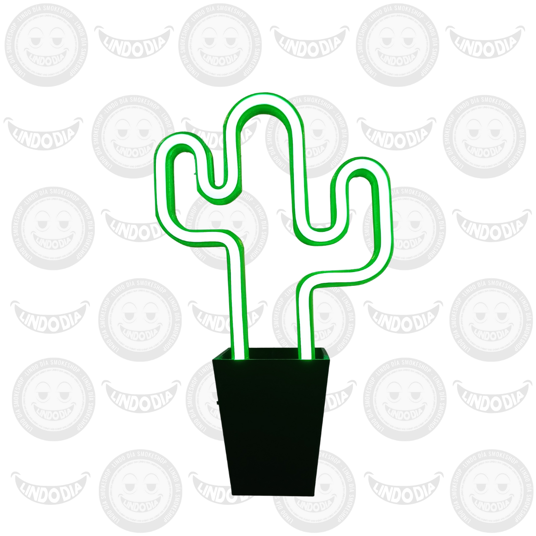 Lámpara Neón Cactus Impresa en 3D
